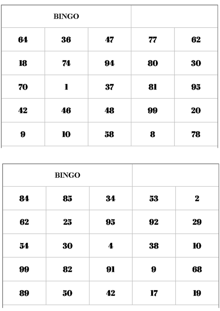 cartela 03 de bingo para imprimir
