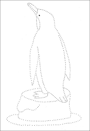 pinguim tracejado para colorir